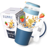 1 x RAW Customer Returns Swkien muesli cup to go, yoghurt cup for on the go with spoon, leak-proof yoghurt large 250ML 500ML dishwasher safe lunch pot, cereal, cup for work, school, picnic travel - RRP €15.99