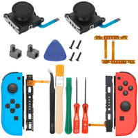 1 x RAW Customer Returns EEEKit Replacement Kit for Joy-Con, 18 in 1 Repair Kit for Joy-Con with Left Right Analog Joysticks, Lock Buckles, Button Sync Flex Cable Set Compatible with Nintendo Switch Not Including Joycon  - RRP €15.99