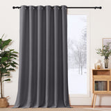 1 x RAW Customer Returns PONY DANCE Gray curtains living room blackout curtain 1 piece H 260 x W 200 cm curtains opaque eyelet curtain thermal curtain against cold and heat extra wide curtains with eyelets - RRP €39.0