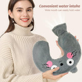 1 x RAW Customer Returns Hot water bottle with cover for neck, shoulder, back, 1L hot water bottle animal cat, hot water bottle large long warm, neck hot water bottle rubber neck warmer shoulder warmer, gifts for women mom - RRP €19.99