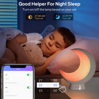 1 x RAW Customer Returns ECOLOR WIFI LED table lamp, dimmable bedside lamp, APP control, smart moon lamp compatible with Alexa and Google Assistant, timer function, scene modes, night light for bedroom and living room - RRP €60.49