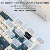 1 x RAW Customer Returns RK86 Pro Mechanical Keyboard, 2.4G Wireless BT5.0 USB-C Wired Gaming, 75 Layout TKL 87 Keys with 1.2 TFT HD Color Display and CNC Button, QWERTY RGB Backlit TTC Hot Swap Linear Switch - Green - RRP €79.69