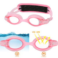 1 x Brand New RUIGAO Swimming Goggles for Kids Ages 2-6 Years, Fabric Strap, No Tangle Easy to Put on, Children Goggles with Case Unicorn Dolphin  - RRP €10.07