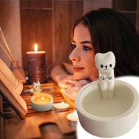 5 x Brand New Kitten Candle Holder,Warming Paws Cat Gypsum Candle Holder,Cat Candle Holder,Cartoon Kitten Candle Holder,Kitten Warming His Paws,Cat Gifts for Cat Lovers - RRP €60.5