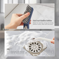 1 x Brand New VBNZBK 2 pieces multifunctional floor seam brush, 2 in 1 floor seam brush, clip hair window cleaning brush, cleaning brush for bathroom gap with clip for wall tiles, window frame white and blue  - RRP €20.4