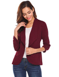 1 x RAW Customer Returns UNibelle Women s Casual Blazer 3 4 Sleeve Open Front Jacket Sporty Elegant Sweatblazer Business Wine Red 3XL - RRP €35.28