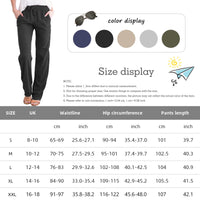 1 x RAW Customer Returns Yuson Girl Women s Casual Cotton Linen Pants High Waist Elastic Summer Causal Loose Long Beach Pants with Pockets and Comfortable Pants Black, L  - RRP €26.89