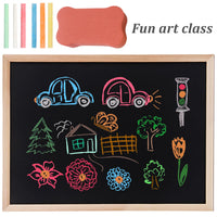 1 x RAW Customer Returns Chalkboard with wooden frame Chalkboard sets Nizirioo 4 wooden chalkboards with wooden frame, chalkboard sets with writing 1 sponge 6 colored chalk for home kitchen school and office 20 x 30 cm - RRP €17.14