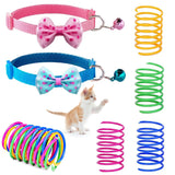 4 x Brand New LEIMEND Pack of 36 Cat Spring Toys, Plastic Coil Springs, Pet Interactive Toy with 2 Cat Collars, for Hitting, Biting, Hunting and Active Healthy Play - RRP €81.6