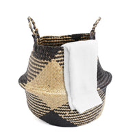 1 x Brand New Szetozy Natural Seagrass Basket by Goodchanceuk, Handmade Seagrass Basket with Handle, Can Be Used as Belly Basket, Planter, Toy Basket or Laundry Basket - RRP €20.99