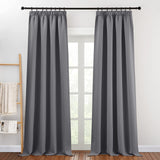 1 x RAW Customer Returns PONY DANCE Thermal Curtains Living Room Ruffle Tape Curtains Gray Opaque Set of 2 H 245 x W 140 cm Insulating Curtain Against Cold Thermal Curtain Heat Insulating Curtains with Ruffle Tape for Rail - RRP €27.82