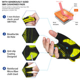 1 x RAW Customer Returns MOREOK Cycling Gloves Cycling Gloves Half Finger 5MM SBR Gel Non-Slip Shock-Absorbing Mountain Bike Gloves Unisex Men Women Y-XL - RRP €15.99