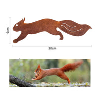 1 x RAW Customer Returns sukevitor rust decoration for garden, squirrel rust decoration 9cm x length 30cm, patina squirrel for metal rust garden decoration as a squirrel figure - rust decoration for outdoors - RRP €13.1