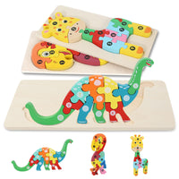 14 x Brand New EKKONG Wooden Puzzle for Toddlers, Wooden Toys from 1 2 3 Years, Montessori Toys 2 Years, Educational Toys for Children, Gift for Boys Girls, Pack of 3 - RRP €185.5