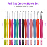 1 x RAW Customer Returns RealPlus Crochet Hooks Set, 47pcs Crochet Kit, Full Size 2-10mm , Crochet Sets for Beginners and Adults, Ergonomic Rubber Handles, Crochet Gifts for Sister, Mom, Daughter Purple  - RRP €18.19