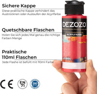 1 x RAW Customer Returns dezozo Acrylic Paint Set - 12 Pastel Colors x 110ml, Rich Pigment Colors for Canvas, Wood, Paper, Ceramics 12 Colors x 110ml. Pastel Colors  - RRP €22.5