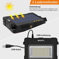 1 x RAW Customer Returns MEIHUA 60W LED work light battery 12000mAh LED construction light waterproof portable USB rechargeable solar camping lamp 4 light modes 5 brightness levels for construction site, workshop, camping, emergency - RRP €25.2