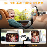 1 x RAW Customer Returns ENONEO 360 Car Mirror Baby Back Seat Upgrade , Shatter-proof Rear Seat Mirror Car Baby Back Seat Mirror Children s Mirror Car Rearview Mirror for Baby Car Seats and Reboarder Child Seats, Wider Clearer - RRP €19.99