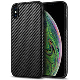 1 x RAW Customer Returns Tasikar iPhone X Case iPhone XS Case Carbon Leather Soft Protective Case Compatible with iPhone XS and iPhone X Black  - RRP €13.44