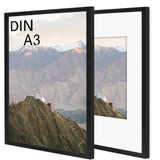 1 x RAW Customer Returns RUN HELIX picture frame A3 29.7x42 cm set of 2, picture frame din A3 for A3 A4 print, A3 wooden frame with white passepartouts, picture frame A3 with, preserve precious memories Black  - RRP €25.2