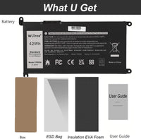 1 x RAW Customer Returns WLTree 42Wh YRDD6 Laptop Battery for Dell Latitude 3310 2-in-1 Series Inspiron 3493 5480 5485 5590 7586 Series Vostro 3491 5481 5581 5490 5590 Series Ultrabook Notebook 1VX1H 01VX1H VM732 0YRDD6 Battery - RRP €35.99