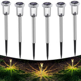 1 x RAW Customer Returns Auting Solar Outdoor Garden Lamp, IP65 LED Lawn Lights, Floor Standing Warm White 6 Pieces - RRP €20.64