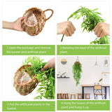 1 x RAW Customer Returns ANZOME Artificial Ivy Plant Ivy Garland, Hanging Vine Ivy Vine for House Wall Indoor and Outdoor Wedding Party Garden Decoration Includes a Hanging Basket  - RRP €18.16