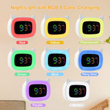 1 x RAW Customer Returns Seutgjie children s alarm clock for school beginners girls boys, digital alarm clock children with night light 18 ringtones dual alarms snooze modes 12 24 hours - RRP €25.2