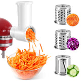 1 x RAW Customer Returns Slicer Shredder attachments for Kitchenaid mixer, slicer accessories for quickly cutting vegetables for salads, potatoes, cucumbers, casseroles, ABS, stainless steel, white, silver - RRP €35.99