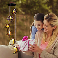 1 x RAW Customer Returns TRYMEURO Solar Wind Chimes with Sun Moon Star, Lanterns for Outdoor Warm LED Waterproof Hanging Garden Decoration Solar Lights for Decoration Gifts - RRP €29.99