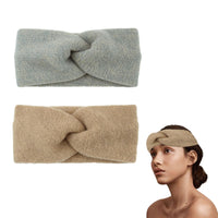 1 x Brand New Headband for women - 2 pieces hair band, elegant headband, ear protection warm soft and airy, one size, grey and beige - RRP €10.07