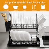 1 x RAW Customer Returns AwmnSrman Dish Drainer Dish Drainer Black 2-Tier - Practical and space-saving dish drainer for quick and efficient drying - RRP €19.99