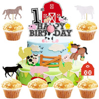 4 x Brand New HGSHUO Farm Cake Decoration Birthday Cake Decoration Animals Cake Topper Happy Birthday Cupcake Topper Children s Birthday Cake Decoration Jungle Party Birthday Decoration Horses Cake Decoration - RRP €52.28