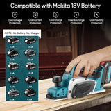 1 x RAW Customer Returns Cordless Planer Compatible with Makita 18V Battery, Professional 18V Cordless Planer Hand Planer Electric Planer One-Hand Planer, Planing Width 82 mm, Chip Depth 2 mm, 16500RPM, Planing Machine Wood   - RRP €85.98