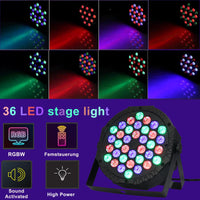 1 x RAW Customer Returns Lucfulyear LED Par Light 36 LED Stage Light Disco Light Party Light RGB Digital Multiplex512 with Remote Control, LED Spotlight with 7 Light Modes DJ Light for Party Bar Stage Christmas, Wedding 2 pcs  - RRP €48.99