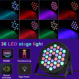 1 x RAW Customer Returns Lucfulyear LED Par Light 36 LED Stage Light Disco Light Party Light RGB DMX512 with Remote Control, LED Spotlight with 7 Light Modes DJ Light for Party Bar Stage Christmas, Wedding 2 pcs  - RRP €46.6