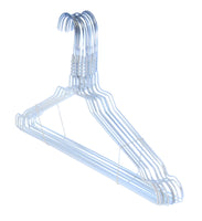 1 x RAW Customer Returns Hagspiel clothes hangers made of metal, wire hangers made of high-quality zinc coating, pack of 100. Metal hangers white powder coating with bar and skirt notches, Made in Austria - RRP €28.9