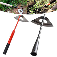 1 x RAW Customer Returns Garden hoe with handle, handheld all-steel hardened hollow hoe, garden helper weed hoe for growing vegetables, weeding and soil loosening silver red - RRP €20.16