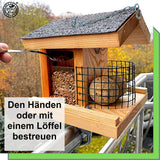 1 x RAW Customer Returns STAFECO bird feeder for balcony or hanging weatherproof feeder handmade from natural wood bird house garden birds in the garden - RRP €33.85