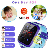 1 x RAW Customer Returns EURHOWING children s smart watch, children s watch GPS call, alarm clock, match game, SOS camera touch screen children s smart watch watch wristwatch 3-15 birthday telephone gift Christmas gifts, blue, one size - RRP €59.99