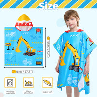 1 x RAW Customer Returns Children s Beach Towel - Hooded Towel, 70 x 70cm, Children s Hooded Towel, Poncho, Children s Poncho Towel, Beach Towel, Boys Hooded Towel, Children s Bathroom, Children s Tractor Bath Towel for Travel - RRP €17.14