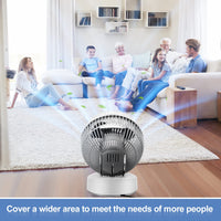 1 x RAW Customer Returns Air Circulation Table Fan, 3 Speeds, 4 Modes, 9H Timer, Quiet Electric Oscillating Table Fans Turbofan Silent for Bedroom White  - RRP €50.41