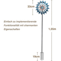 1 x RAW Customer Returns Wind turbine for outdoors - wind chimes for outdoors made of metal, single blade wind turbine, easy to rotate, garden stake, ideal for terrace and garden. Weatherproof garden decoration, home decoration, stable - RRP €32.99