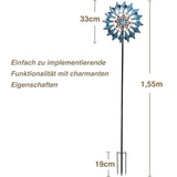 1 x RAW Customer Returns Wind turbine for outdoors - wind chimes for outdoors made of metal, single blade wind turbine, easy to rotate, garden stake, ideal for terrace and garden. Weatherproof garden decoration, home decoration, stable  - RRP €32.99