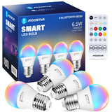 1 x RAW Customer Returns Aigostar Mesh - Alexa Light Bulb E27 Bluetooth Mesh G45 6.5W, Smart Light Bulb Works with Alexa, Smart Bulb LED 555LM RGB 2700K-6500K, 4 Pieces with Bluetooth Remote Control  - RRP €30.99