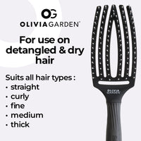 1 x RAW Customer Returns Olivia Garden - Fingerbrush - Boar Nylon bristles - Medium - Black - RRP €15.62