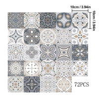 1 x RAW Customer Returns 72 Pieces Tile Stickers, Retro Mosaic Wall Tile Stickers Moroccan Style Self-Adhesive Tile Transfers Stickers DIY for Kitchen Bathroom Home Decor 72 Pieces, 10 x 10 cm  - RRP €27.32