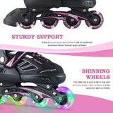 1 x RAW Customer Returns Wheelive Adjustable Inline Skates for Children and Adults, Performance Roller Skates with Full Light Wheels Ideal for Boys Girls Men Women - RRP €50.41