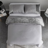 3 x Brand New RAJEGAR 3 Piece Crushed Velvet Bedding Set with Duvet Cover and 2 Pillowcases, Solid Color - RRP €89.97