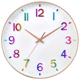 1 x RAW Customer Returns HZDHCLH Radio Controlled Clock 30 cm Large Dial Wall Clock Silent, Suitable for School, Home, Wall Decoration Rose Gold  - RRP €33.99